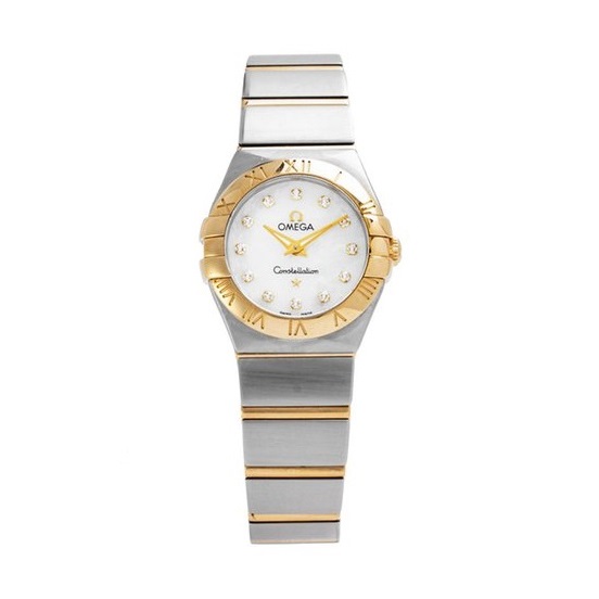 constellation omega ساعت امگا کانسلیشن زنانه طلایی نگین دار