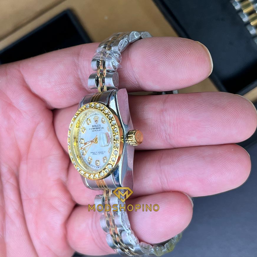 saat-rolex-negindar-zanane4 ساعت رولکس زنانه نگین دار