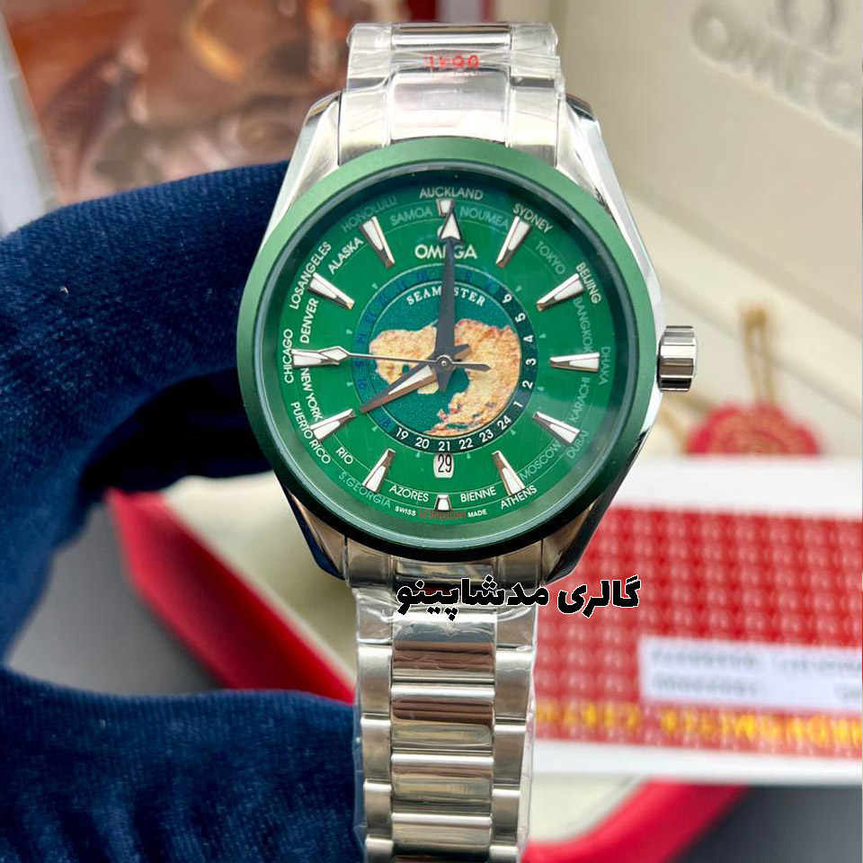 Omega-Seamaster-AquaTerra-Worldtimer-green1 ساعت امگا سیمستر آکوا ترا سبز
