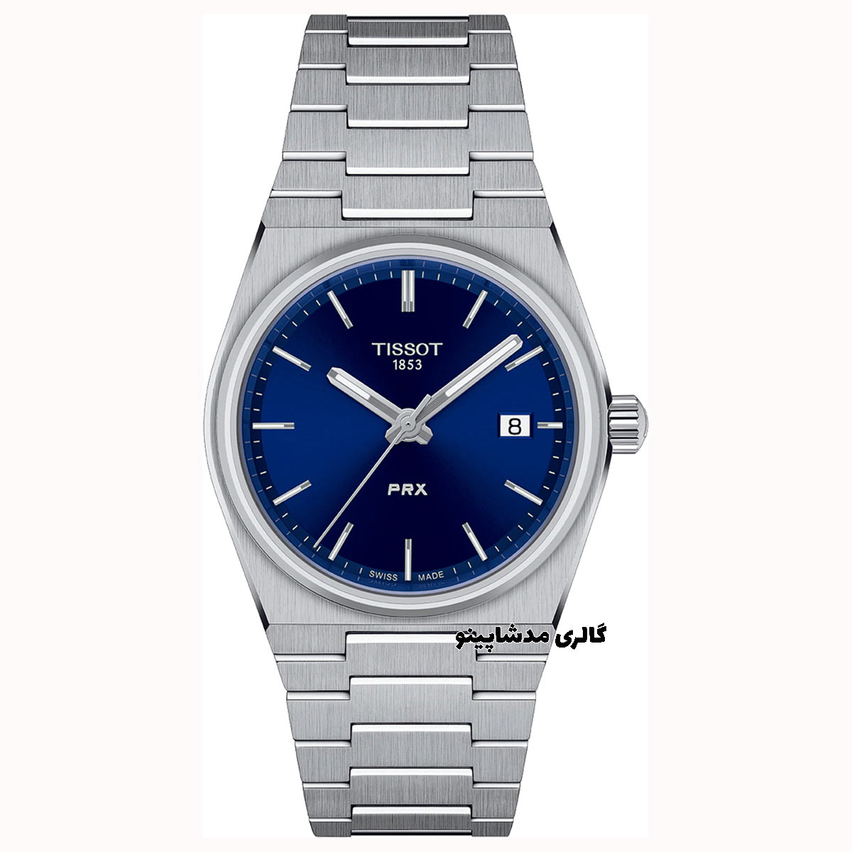 Tissot-PRX-Blue-Dial-Men's-Watch-on-hand2 ساعت تیسوت صفحه آبی مردانه