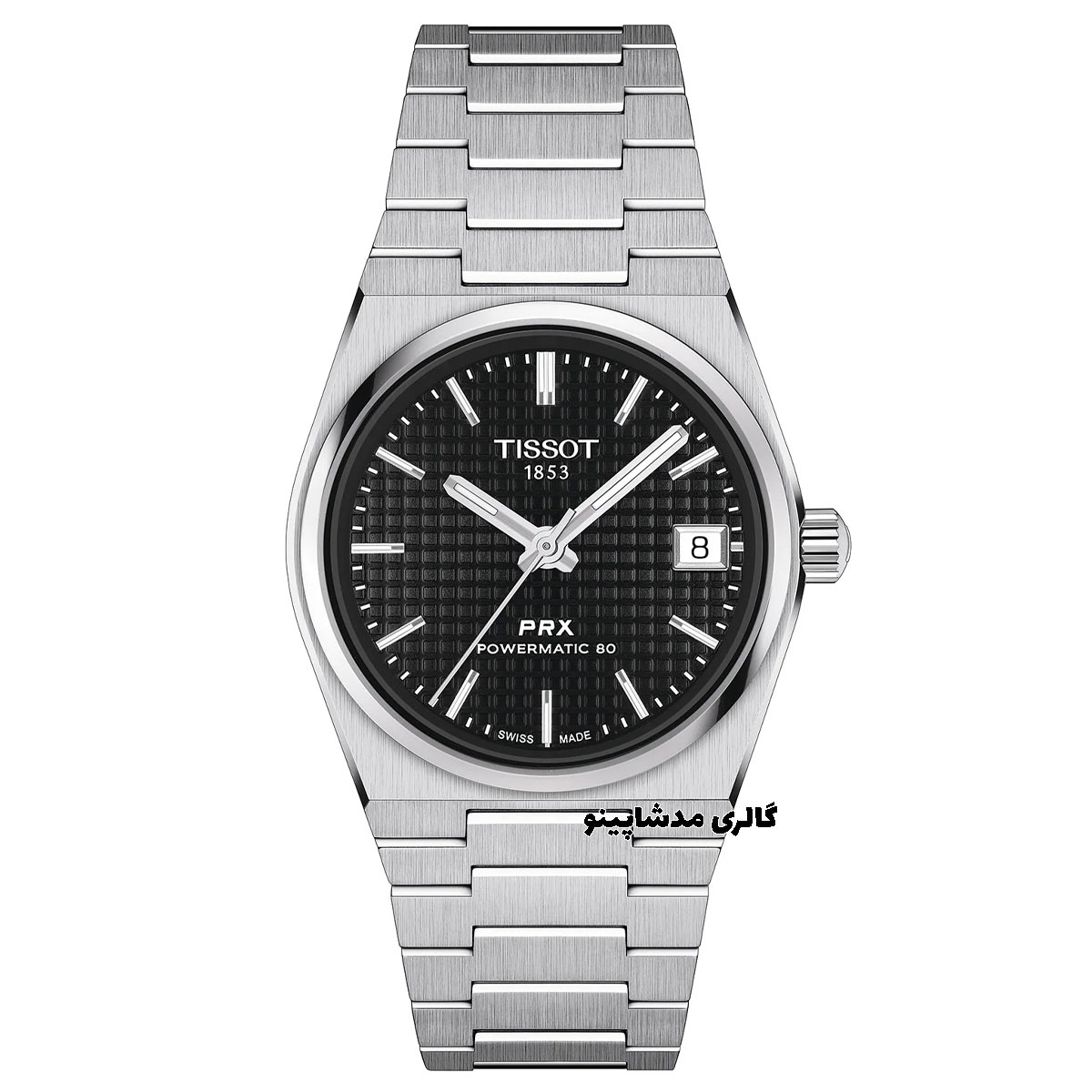 Tissot-PRX-black-Dial-Men's-Watch ساعت تیسوت صفحه مشکی مردانه