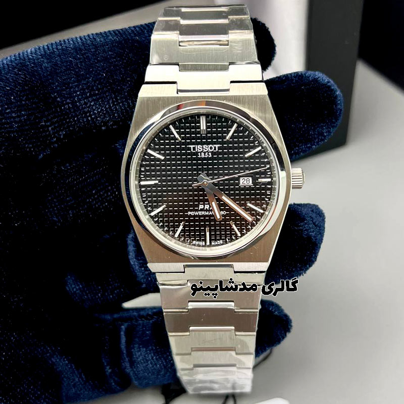 Tissot-PRX-black-Dial-Men's-Watch1 ساعت تیسوت صفحه مشکی مردانه
