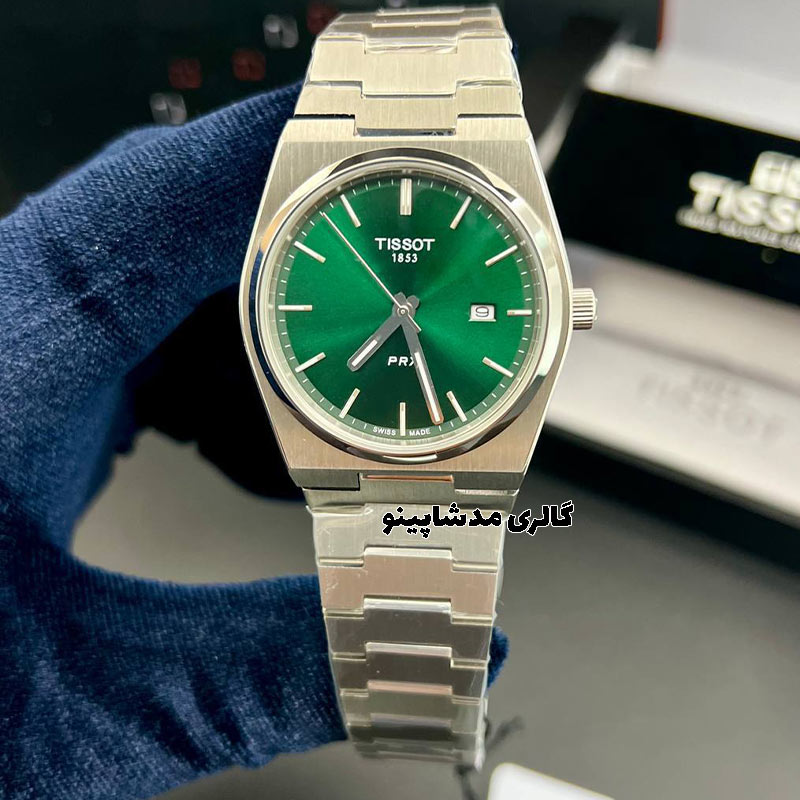 Tissot-men's-green-dial-watch ساعت تیسوت صفحه سبز مردانه
