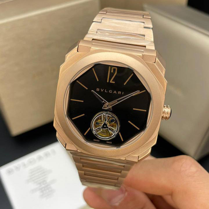 Bvlgari-rosegold ساعت بولگاری توربیلون رزگلد صفحه مشکی