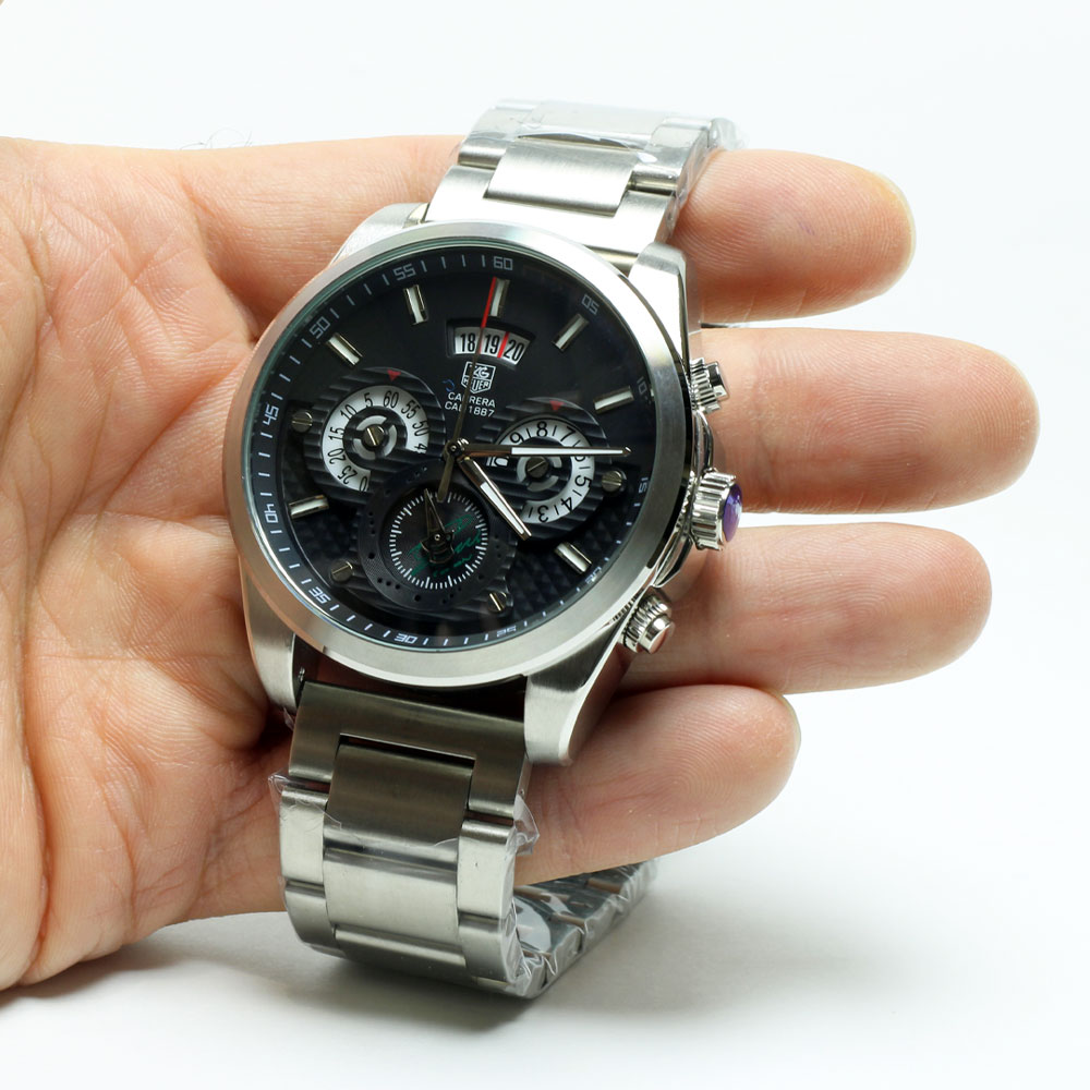 TAG-Heuer-CR7 ساعت تگ هویر CR7 سیلور صفحه مشکی