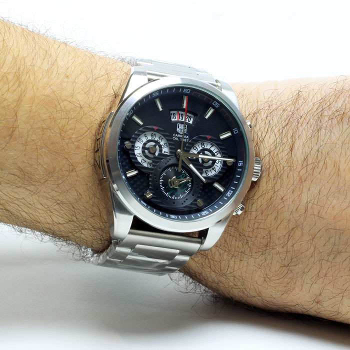 TAG-Heuer-CR7 ساعت تگ هویر CR7 سیلور صفحه مشکی