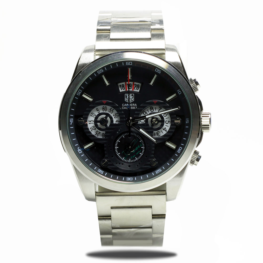 TAG-Heuer-CR7 ساعت تگ هویر CR7 سیلور صفحه مشکی