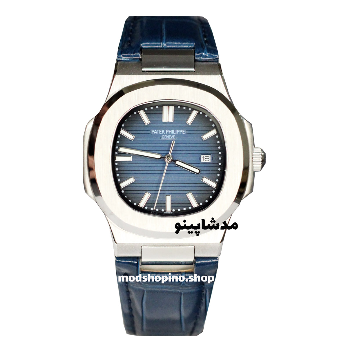patek-phillipe ساعت پتک فیلیپ بند چرمی آبی
