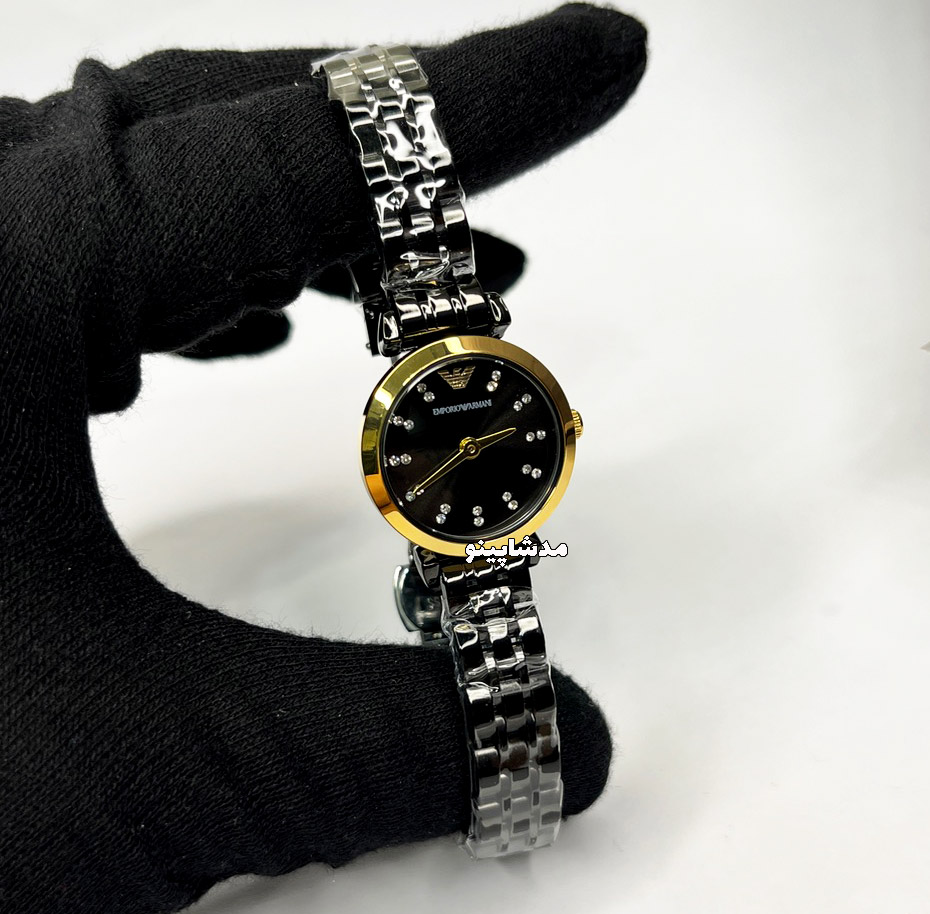 black-armani-woman-watch1 ساعت زنانه امپریو آرمانی مشکی