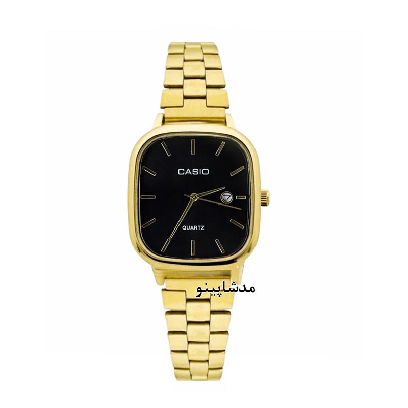 casio-gold-silver-dial-for-women33341 ساعت کاسیو اولدمانی زنانه طلایی صفحه مشکی