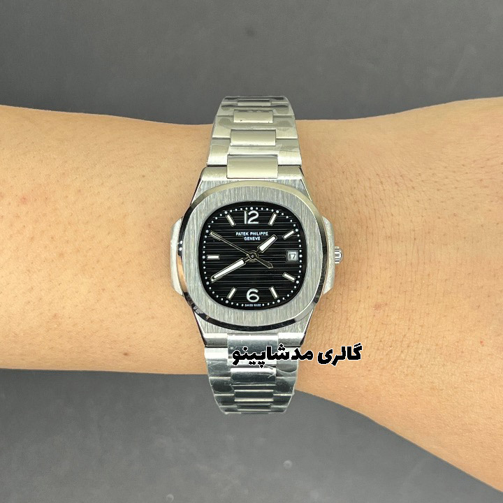 patek-phillipe-for-women-silver-black-dial11 ساعت پتک فیلیپ زنانه سیلور صفحه مشکی