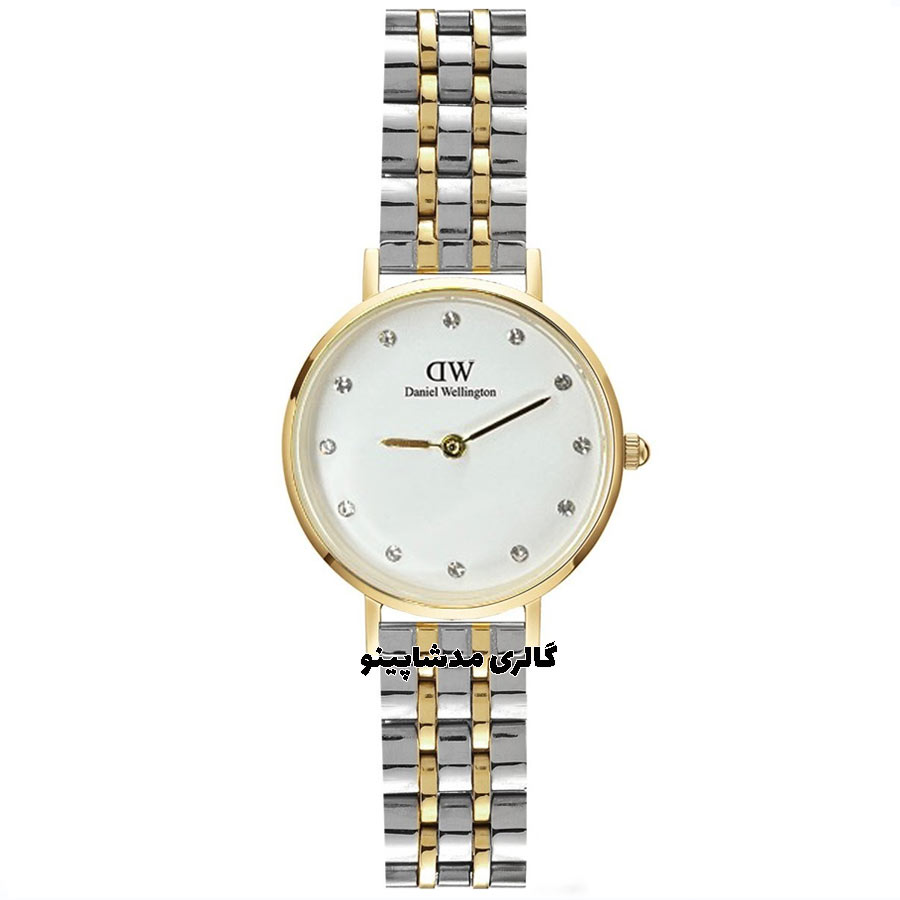 Daniel-Wellington-Silver-Gold-White-Dial-Watch ساعت مچی زنانه دنیل ولینگتون سیلور گلد