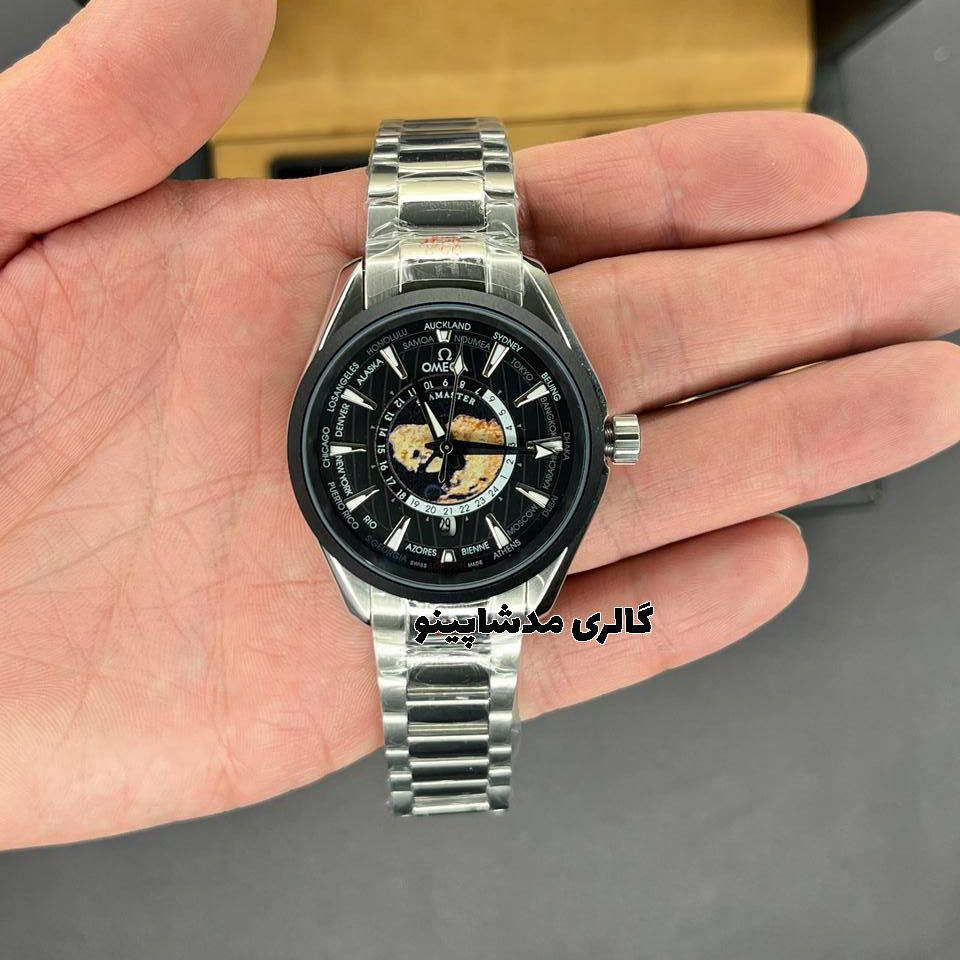Omega-Seamaster-Aqua-Terra-150M-black1 امگا سی مستر آکوا ترا ورلد تایمر مشکی