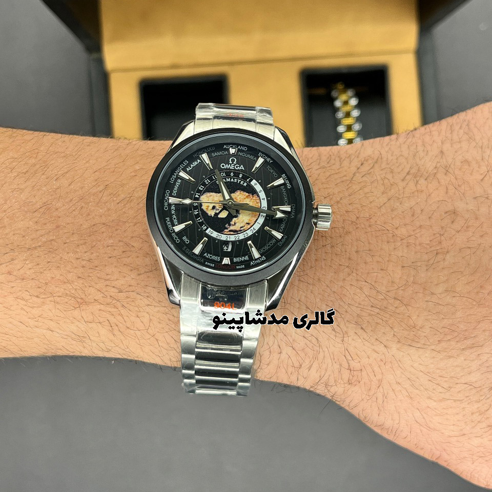 Omega-Seamaster-Aqua-Terra-150M-black2 امگا سی مستر آکوا ترا ورلد تایمر مشکی