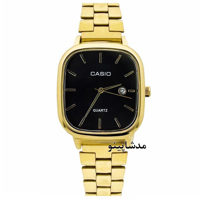 casio-gold-silver-dial-for-men331 ساعت کاسیو اولدمانی مردانه طلایی صفحه مشکی