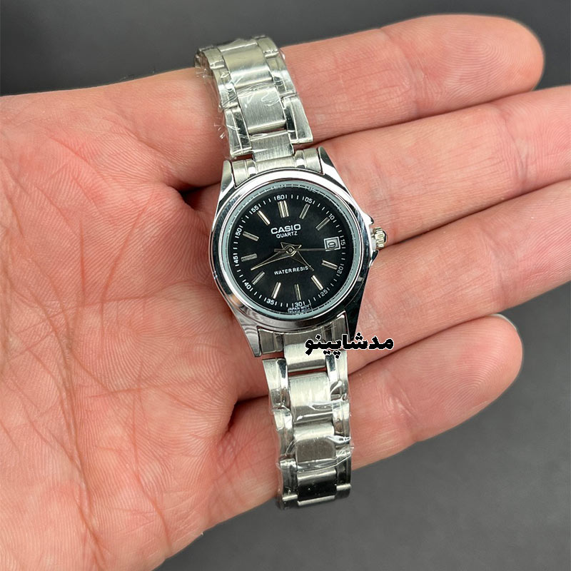 casio-silver-classic-black-dial-for-women4 ساعت کاسیو زنانه کلاسیک سیلور صفحه مشکی