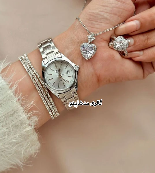 saat-casio-zanane-tamam-silver2 ساعت کاسیو زنانه کلاسیک سیلور