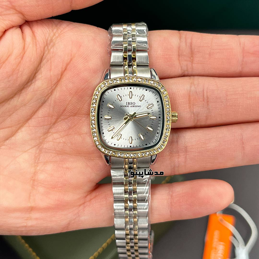 ibso-silver-gold-diamond-case3 ساعت ایبسو زنانه دورنگین سیلور گلد