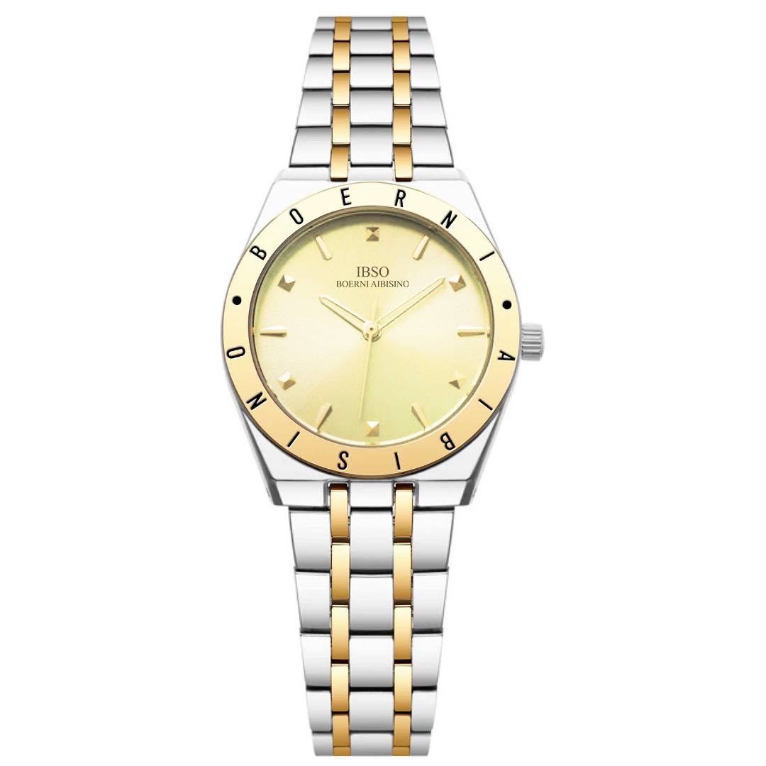 ibso-watch-sillver-gold-with-gold-dial ساعت ایبسو زنانه سیلور گلد IB1108L
