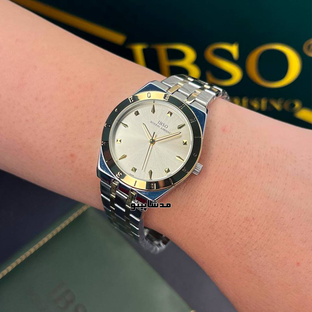 ibso-watch-sillver-gold-with-gold-dial3 ساعت ایبسو زنانه سیلور گلد صفحه طلایی
