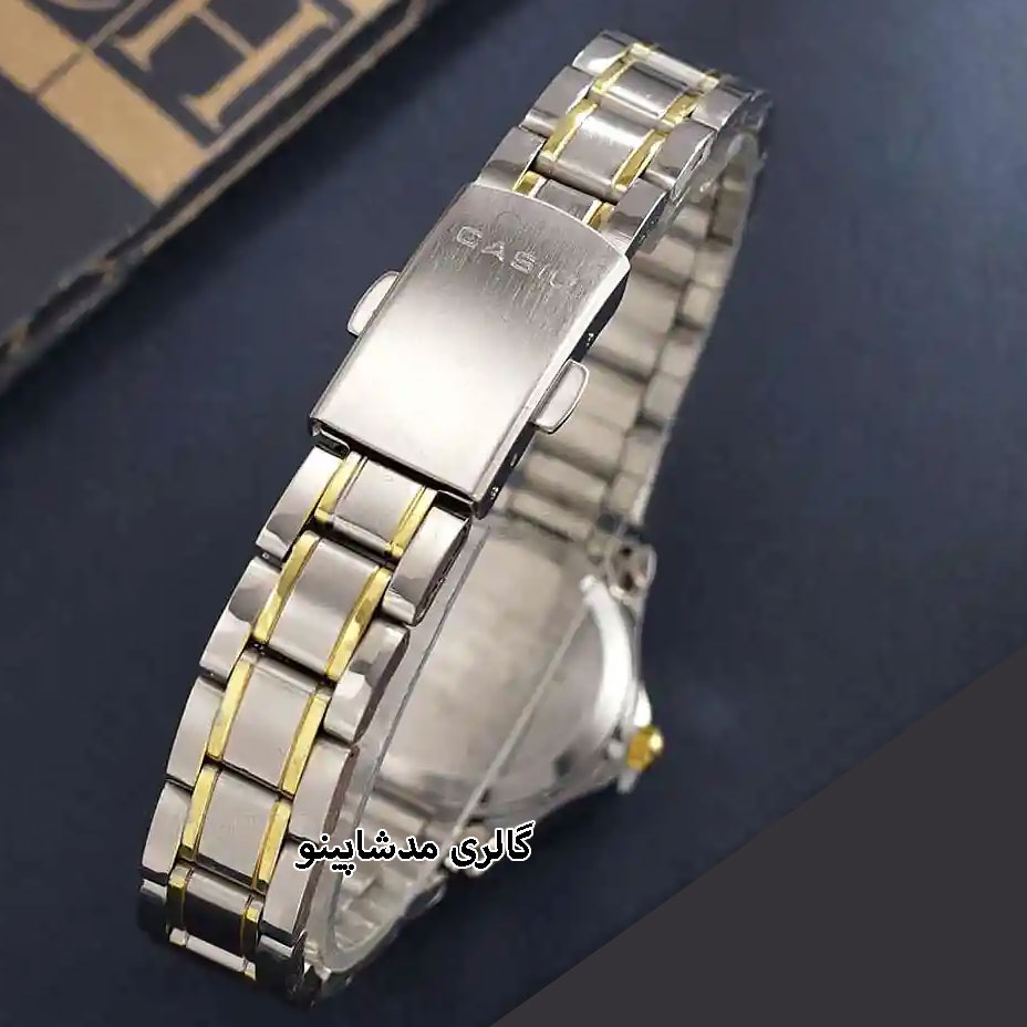 akse-ghofle-saat-casio-zanane-2-rang-talaie-silver عکس قفل ساعت کاسیو زنانه دو رنگ طلایی و سیلور