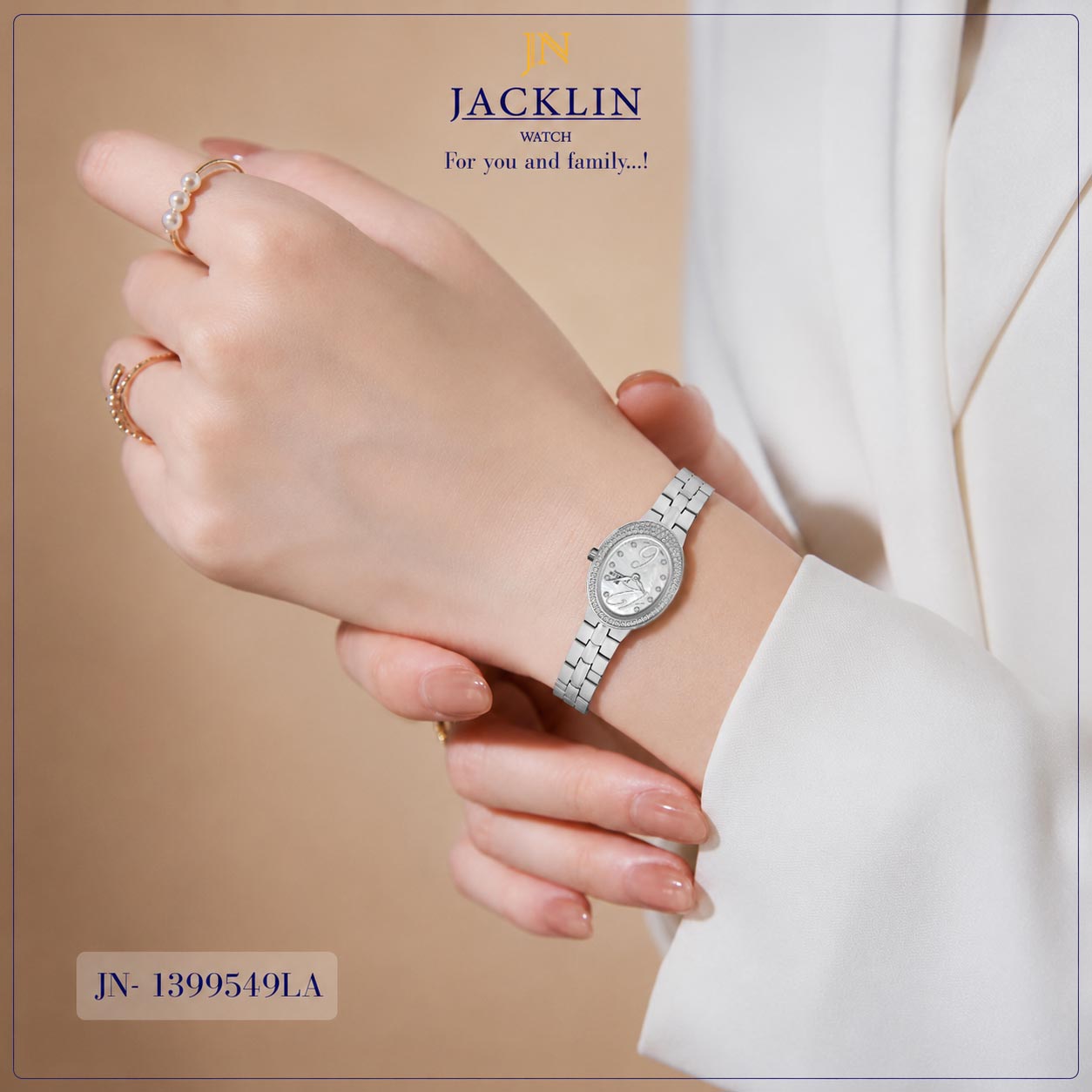 jacklin-door-ghab-negin-full-silver JN-1399549LA 23 ساعت جاکلین زنانه دور قاب نگین سیلور JN-1399549LA