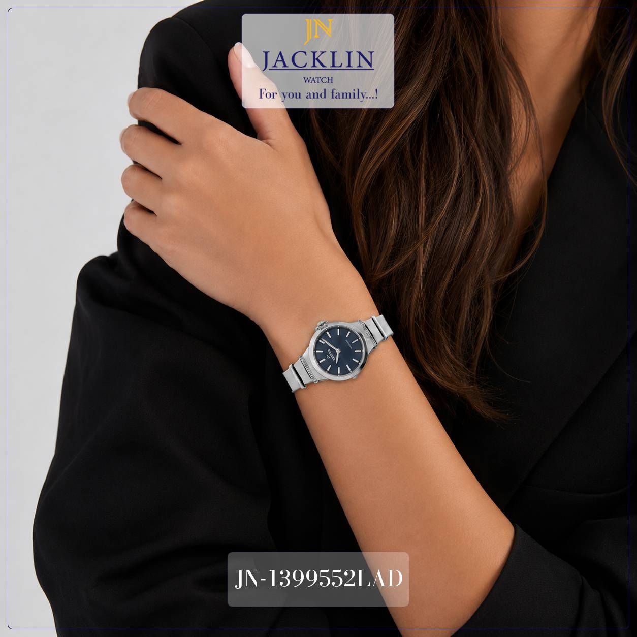 jacklin-zanane-luxury-silver-safhe-abi JN-1399552LAD 29 ساعت جاکلین زنانه لاکچری سیلور صفحه آبی JN-1399552LAD