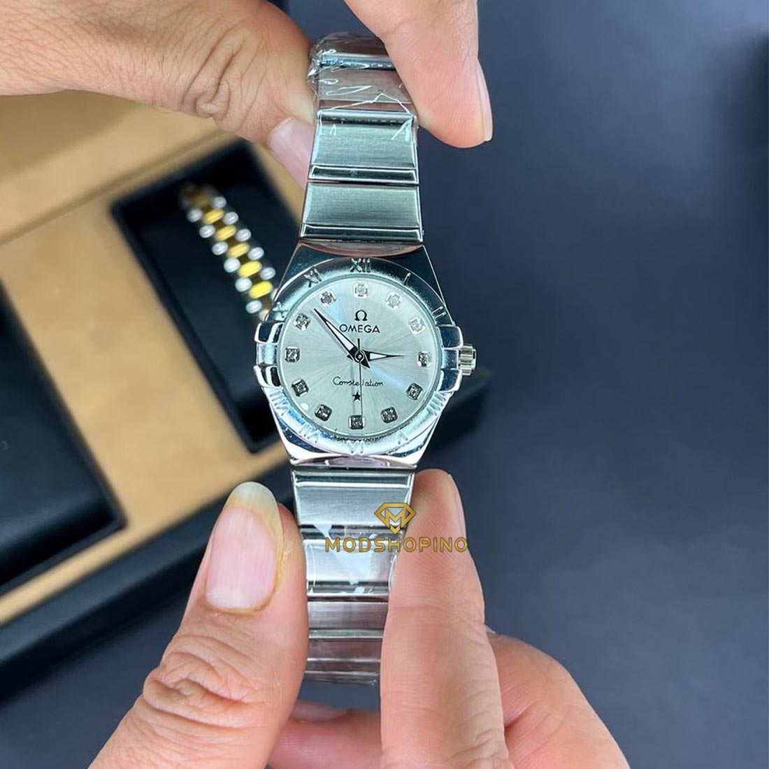 saat-omega-zanane-full-silver-copy1- ساعت امگا کانستلیشن زنانه فول سیلور اقتصادی