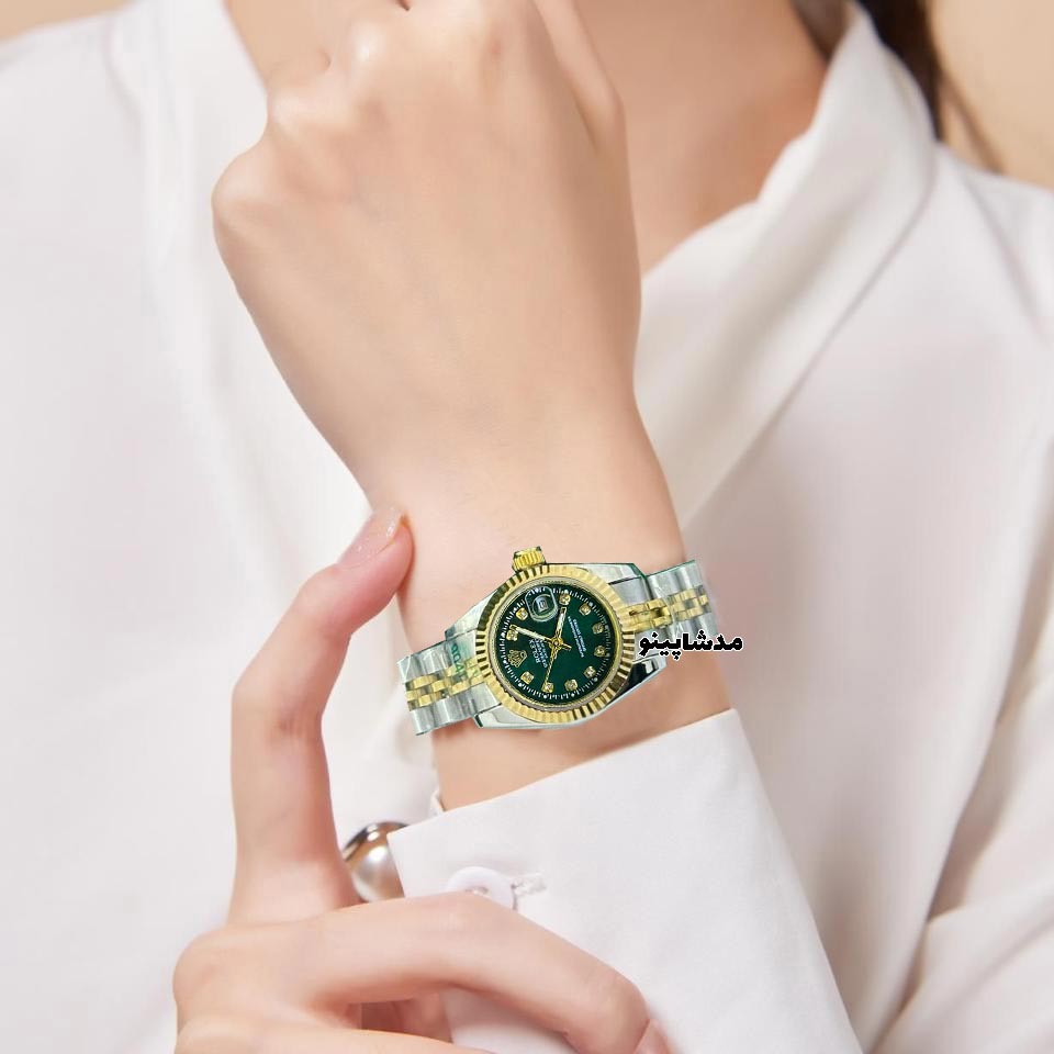 saat-rolex-safhe-sabze-zanane3 عکس ساعت رولکس صفحه سبز زنانه