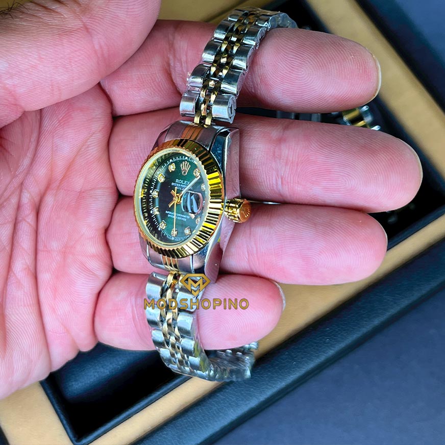 saat-rolex-safhe-sabze-zanane6 ساعت رولکس صفحه سبز زنانه