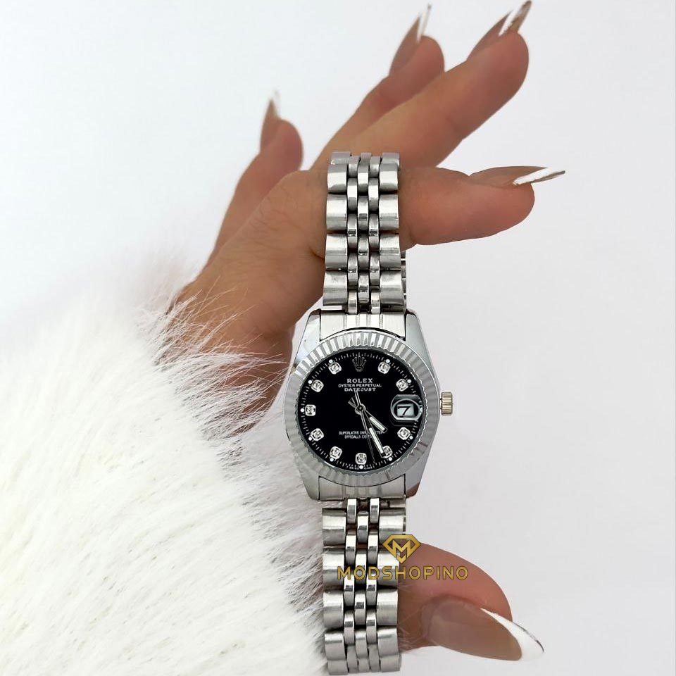 saat-rolex-zanane-safhe-meshki2 عکس ساعت رولکس زنانه صفحه مشکی