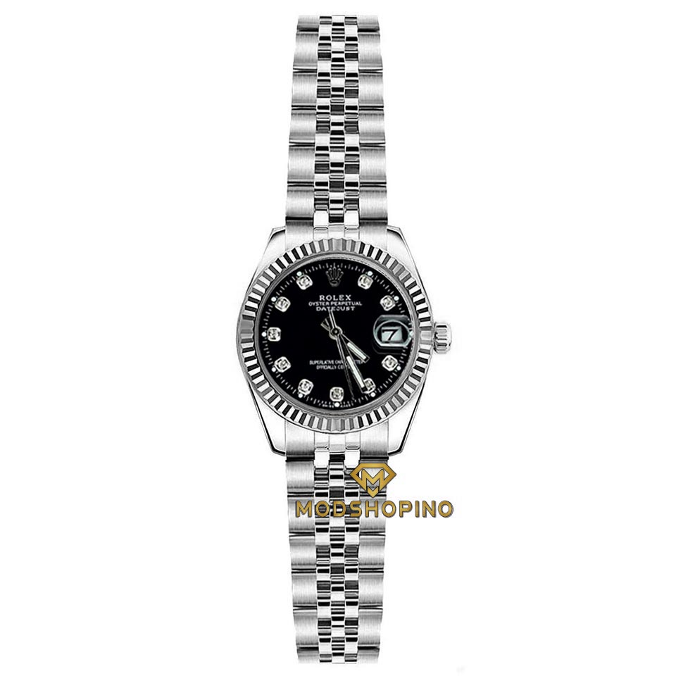 saat-rolex-zanane-safhe-meshki26 ساعت رولکس زنانه صفحه مشکی