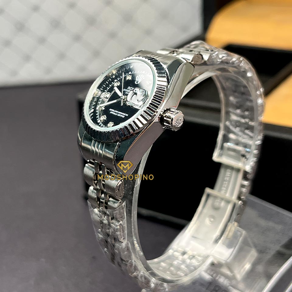 saat-rolex-zanane-safhe-meshki4 ساعت رولکس زنانه صفحه مشکی
