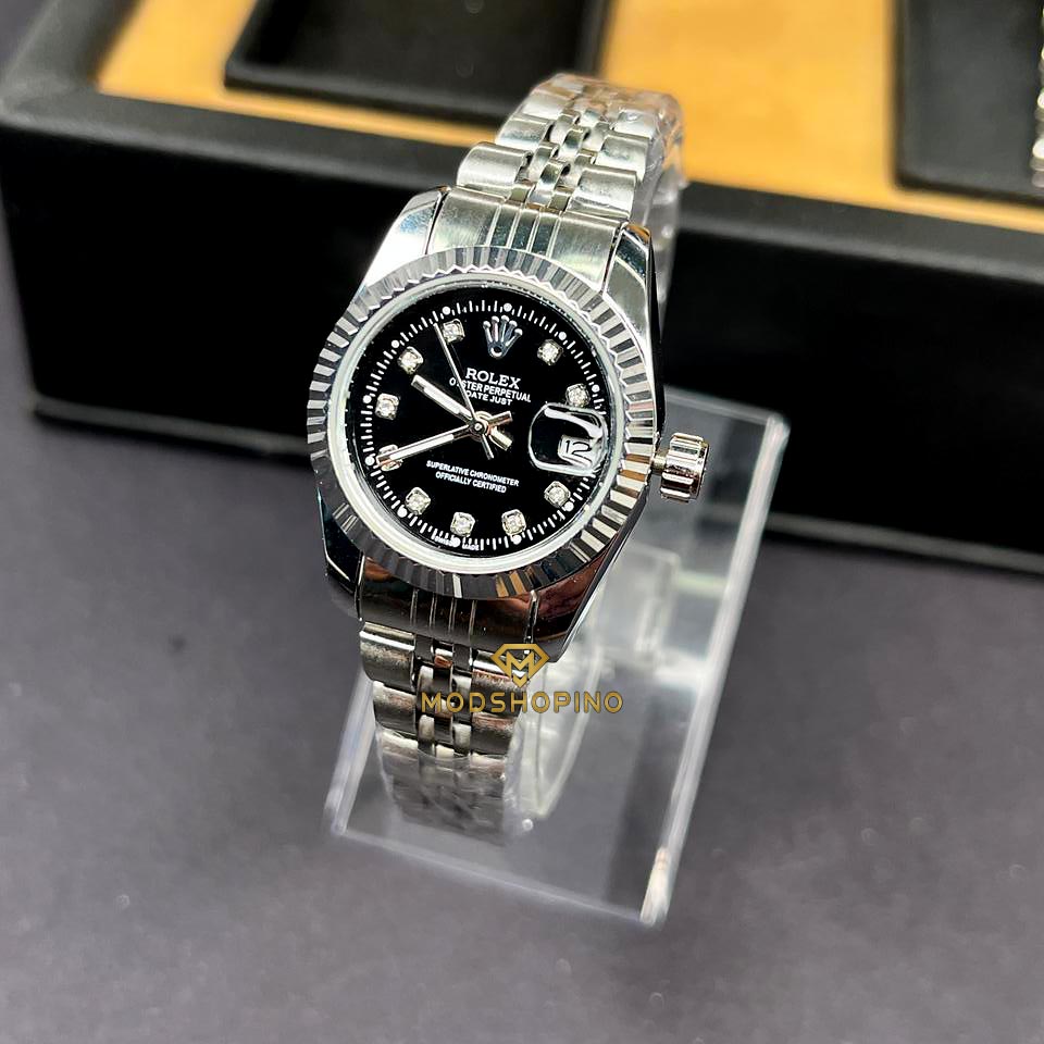 saat-rolex-zanane-safhe-meshki5 عکس ساعت رولکس زنانه صفحه مشکی