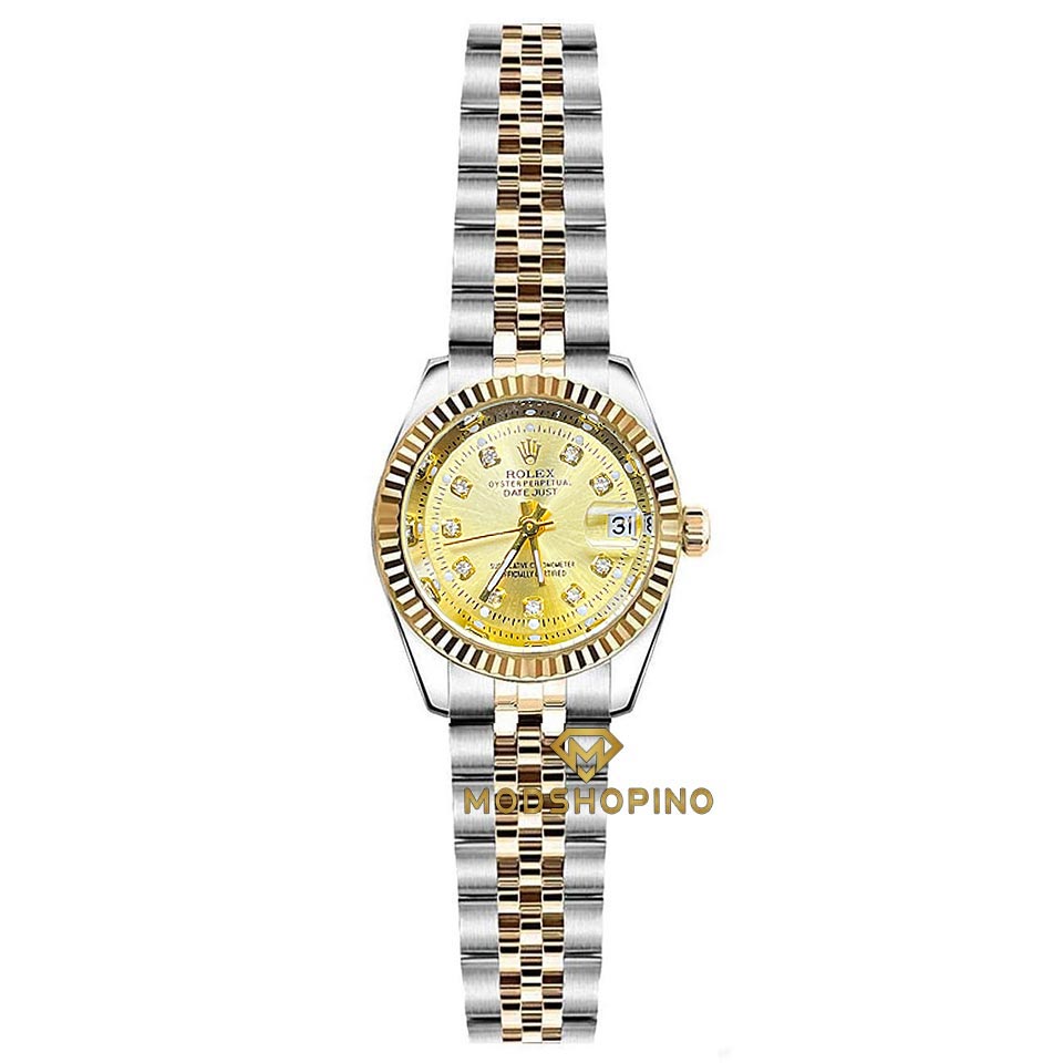 saat-rolex-zanane-safhe-talaie1 ساعت رولکس زنانه صفحه طلایی
