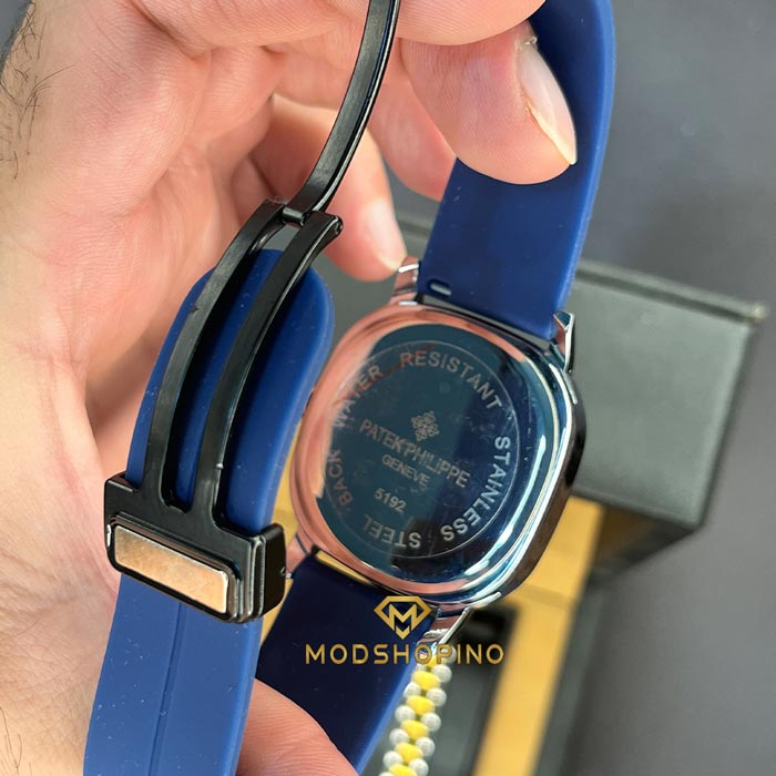 ghofle-patek-phillipe-band-rubber-sormeie قفل ساعت پتک فیلیپ مردانه سرمهای بند رابر