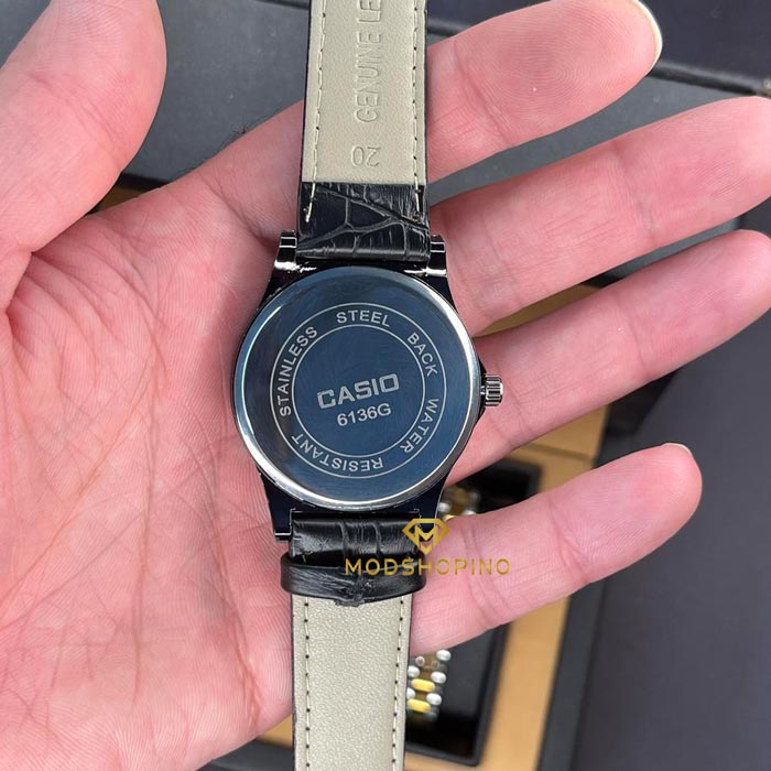 poshte-saat-casio-godfather-charmi پشت ساعت کاسیو مردانه گادفادر چرمی مشکی