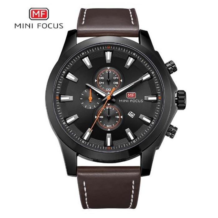 saat-mini-focus-MF-0082-G-041 ساعت مینی فوکوس مردانه بند چرمی MF-0082-G04